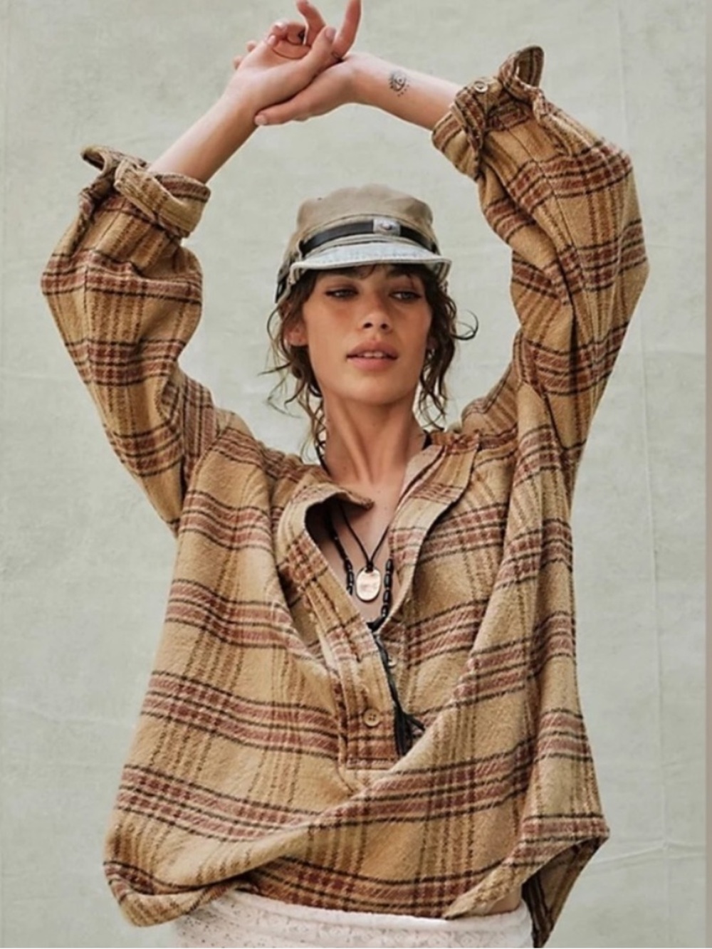 NWT Free People We The Free Perfect In Plaid Pullover